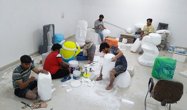 Thermocol Characters and Creative Installations by students of Delhi School of Art